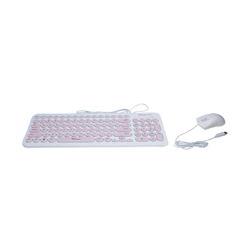 Alcatroz Jellybean U2000 Keyboard and Mouse - White/Peach