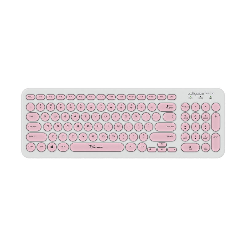 Alcatroz A2000 Jellybean Wireless Keyboard and Mouse Combo - White/Peach