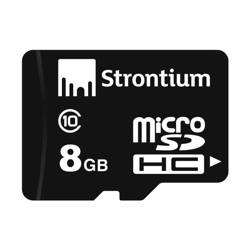Strontium 8GB MicroSDHC card with SD Adaptor  - Class 10