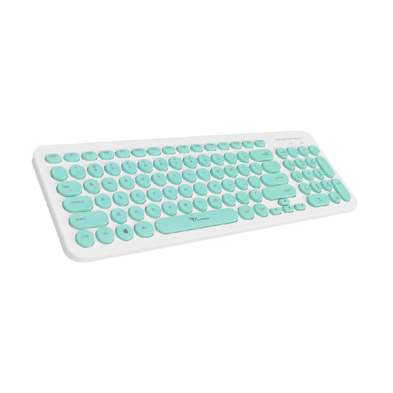 Alcatroz A2000 Jellybean Wireless Keyboard and Mouse Combo - White/Mint