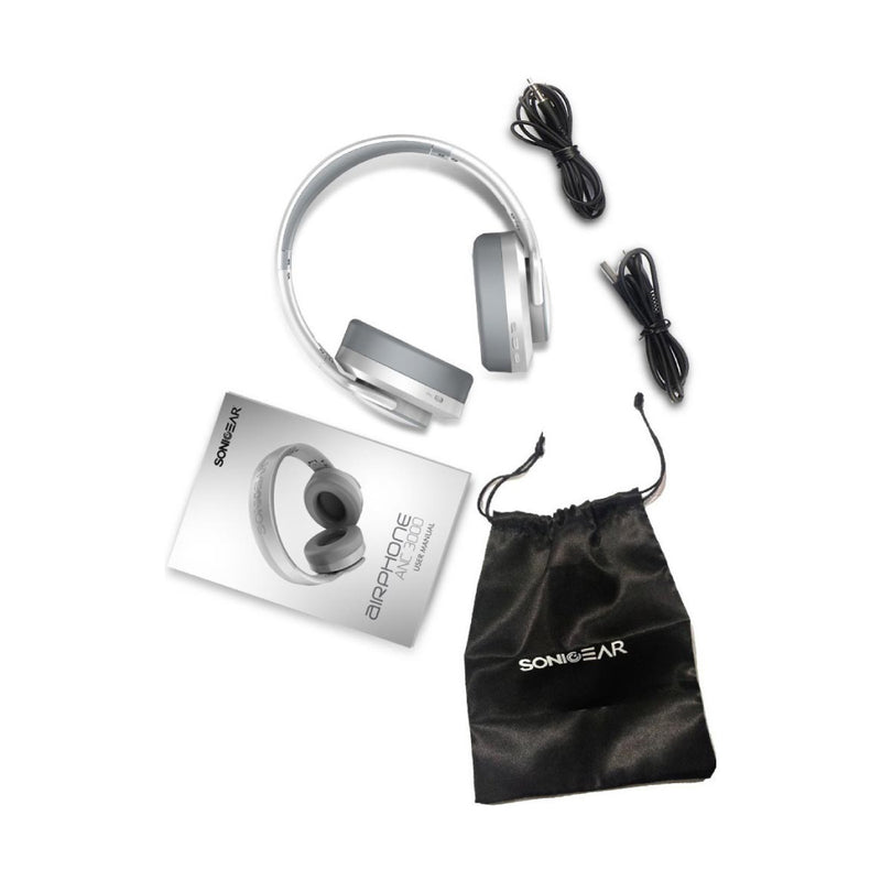 SonicGear Airphone ANC 3000 Active Noise Cancelling Headphone – White/Light Grey