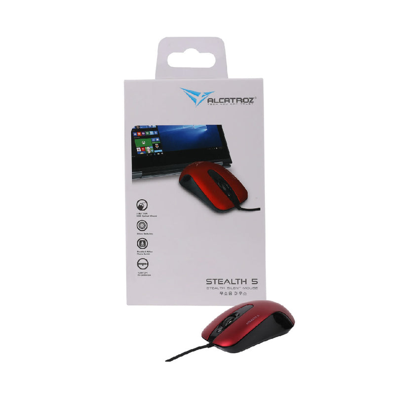 Alcatroz Stealth 5 USB Mouse - Metallic Red