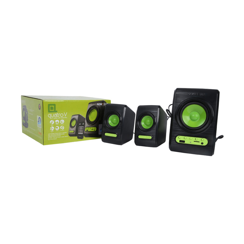 SonicGear Quatro V 2.1 USB Powered Speakers - Lime Green