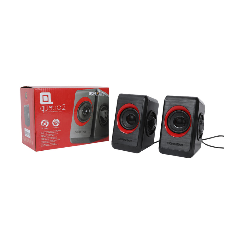 SonicGear Quatro 2 2.0 Speaker System - Red